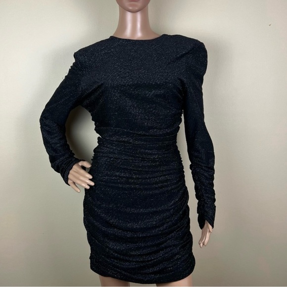 REDEMPTION REVOLVE BLACK METALLIC MINI DRESS - Picture 2 of 9